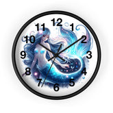 Sleeping Mermaid Night Theme Wall Clock - Elegant Wood & Plexiglass Design
