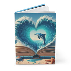 Splashing Hearts Dolphin Hardcover Journal