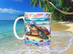 Cool Turtle Beach Ceramic Mug, (11oz, 15oz)