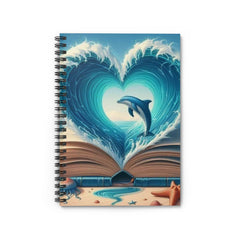 Splashing Hearts Dolphin Notebook