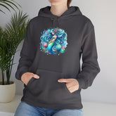 Blue Sleepy Mermaid Hooded Sweatshirt Unisex Heavy Blend