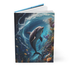 Deep Dive Dolphin Hardcover Journal