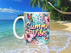 Colorful Summer Vibes Ceramic Mug, (11oz, 15oz)