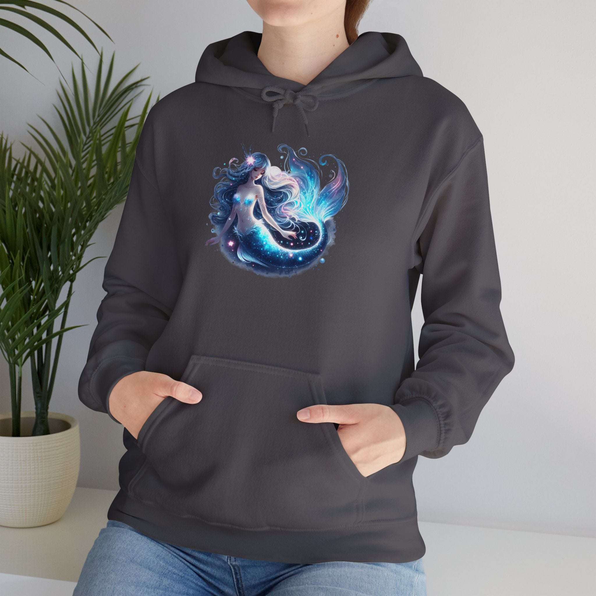 Blue Mermaid Hooded Sweatshirt Unisex Heavy Blend