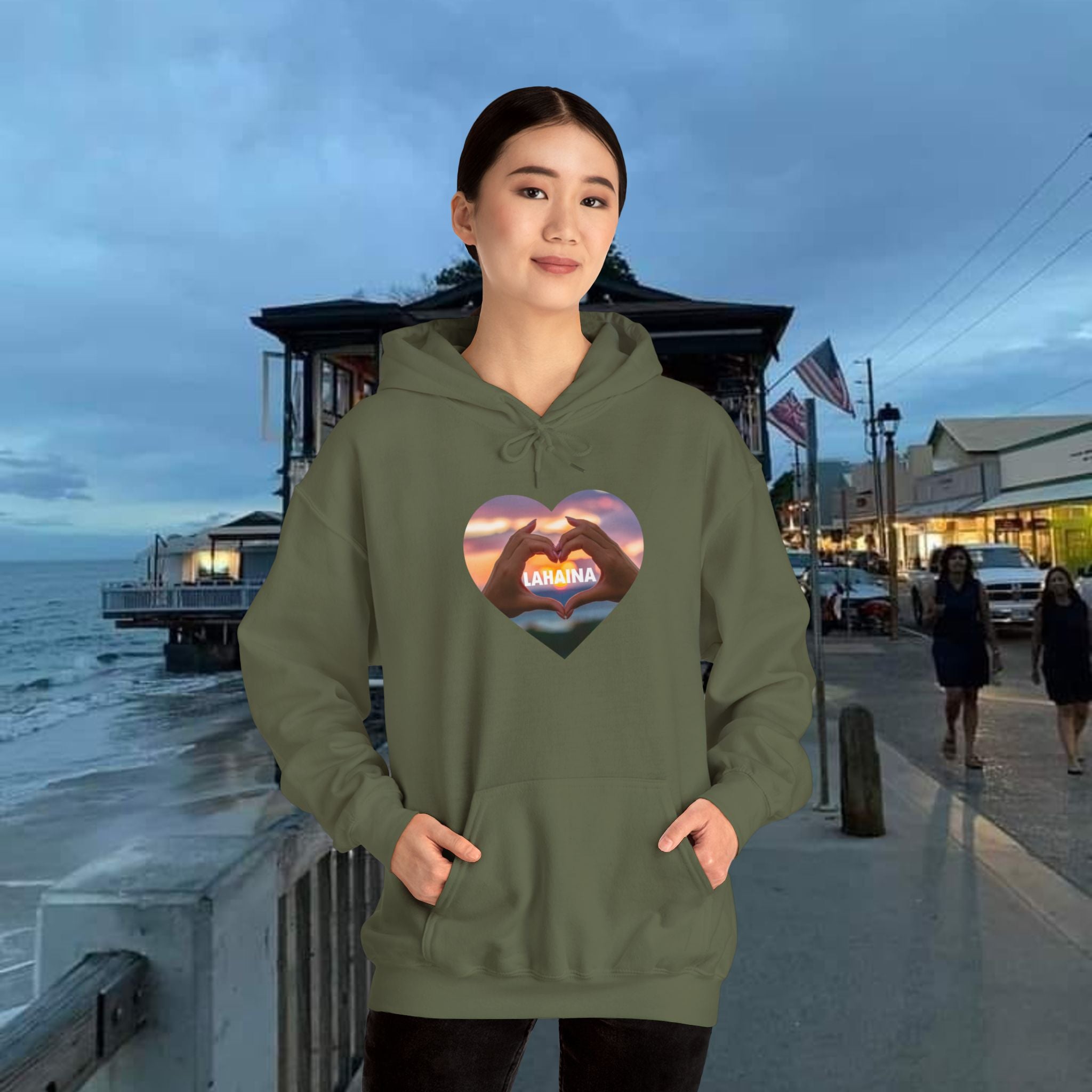 Lahaina beach Hooded Sweatshirt Unisex Heavy Blend