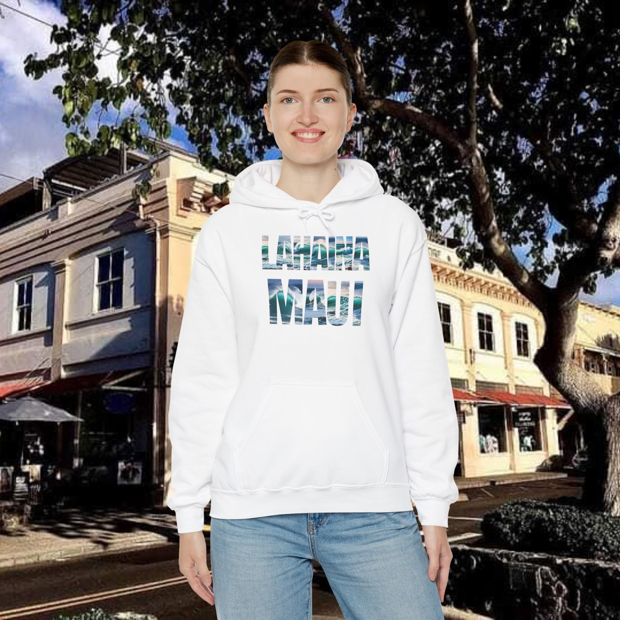 Lahaina Maui Hooded Sweatshirt Unisex Heavy Blend