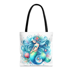 Blue sleepy mermaid Tote Bag (AOP)