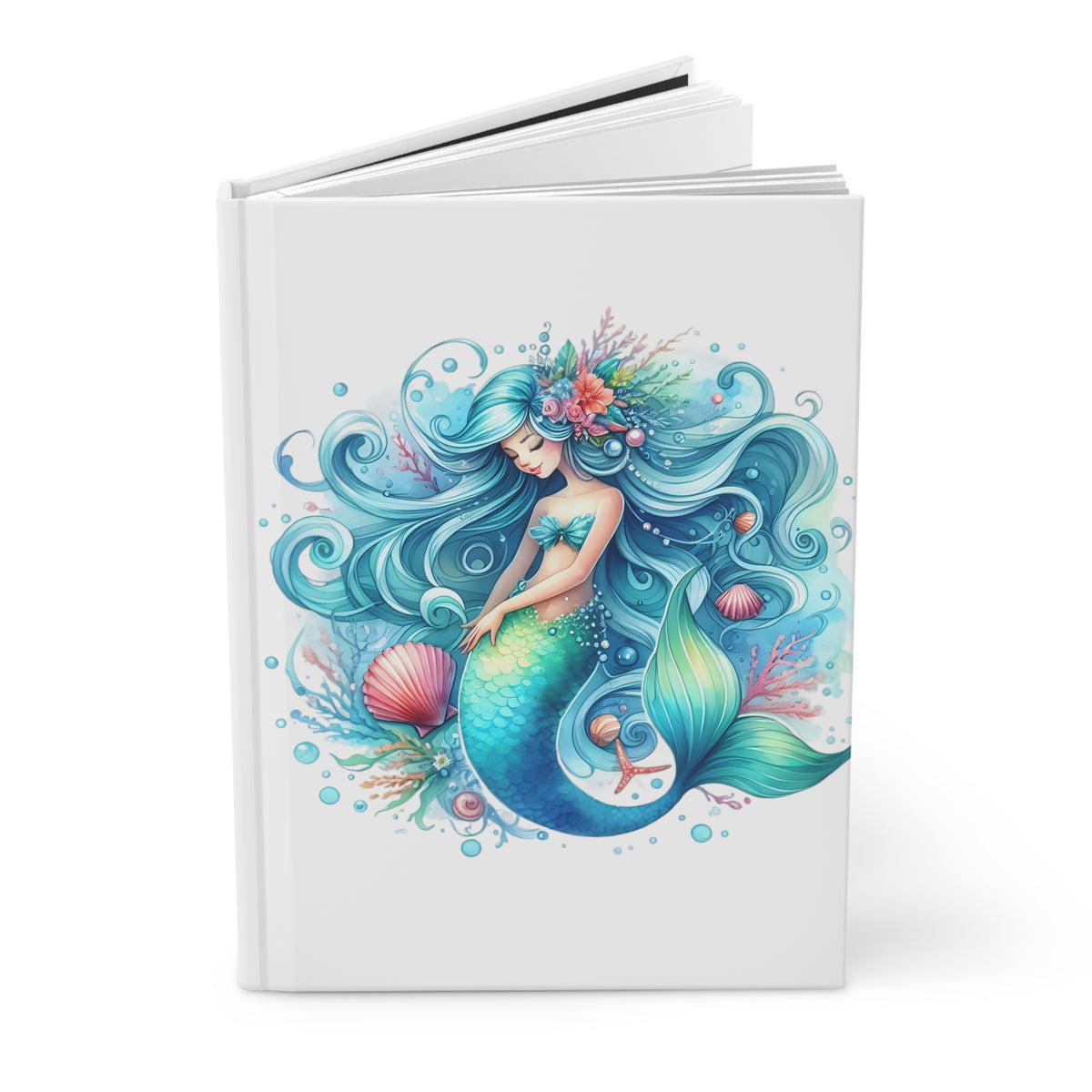 Blue mermaid Hardcover Journal Matte