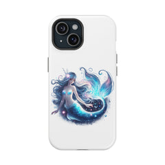 Sleepy Mermaid White Phone Case – Dual-Layer Protection