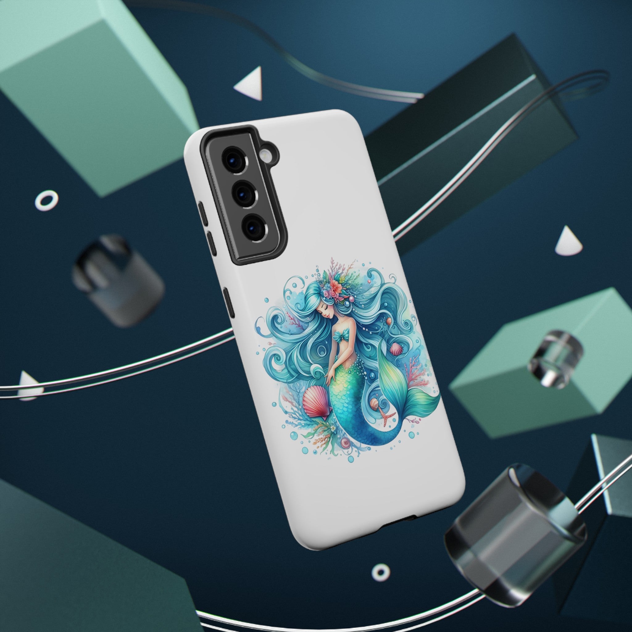 Dreamy Mermaid White Case for phone – Impact Resistant