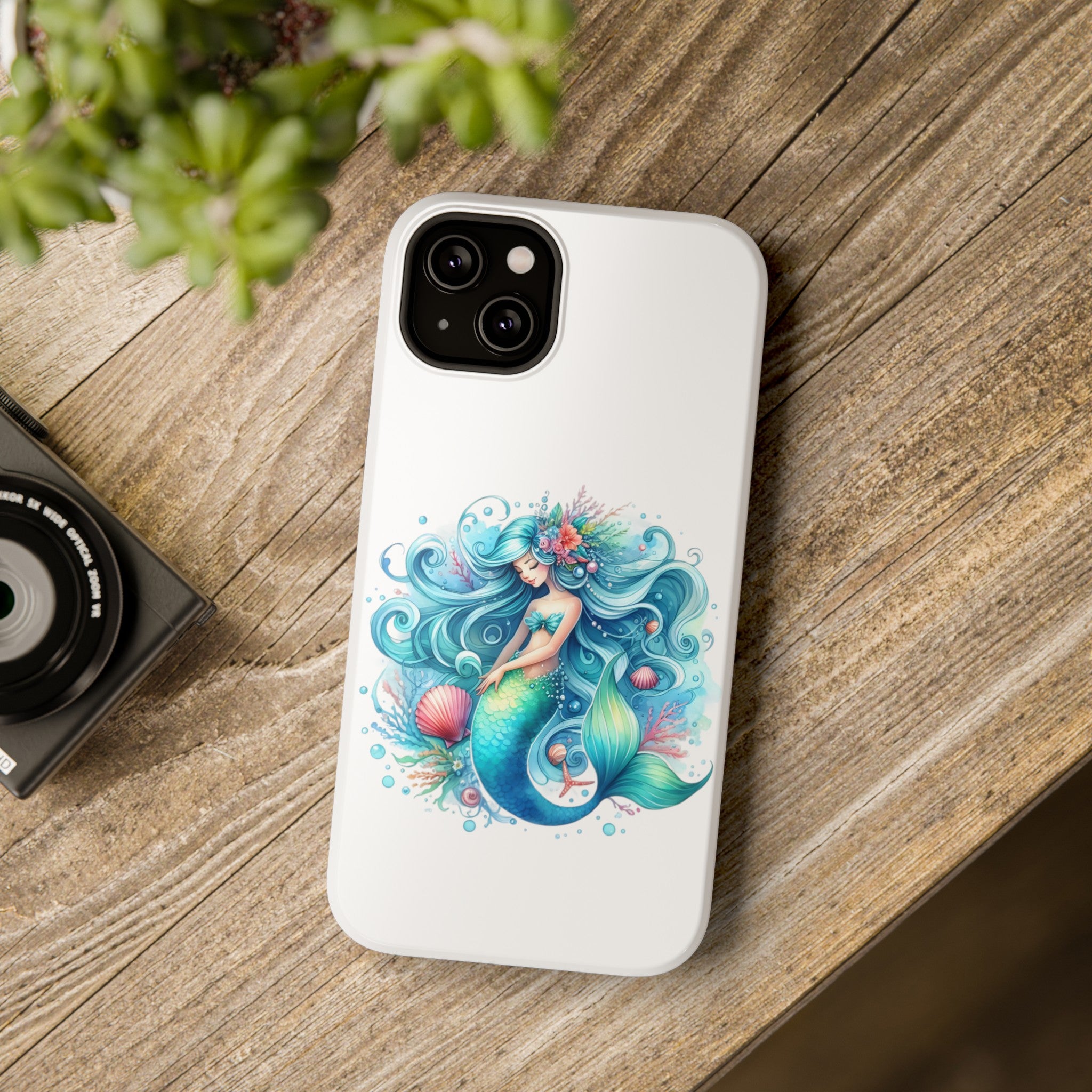 Dreamy Mermaid White Case for phone – Impact Resistant