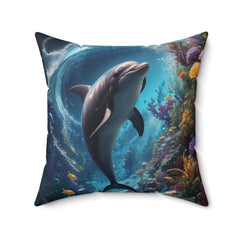 Ocean dolphin Spun Polyester Square Pillow