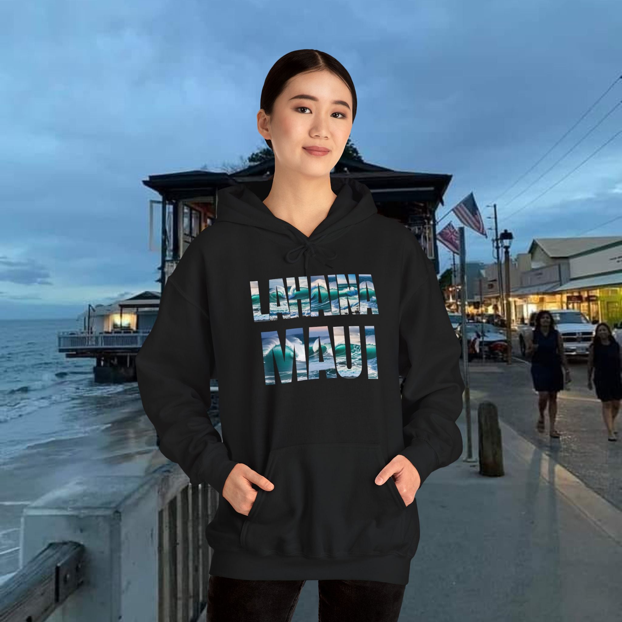 Lahaina Maui Hooded Sweatshirt Unisex Heavy Blend