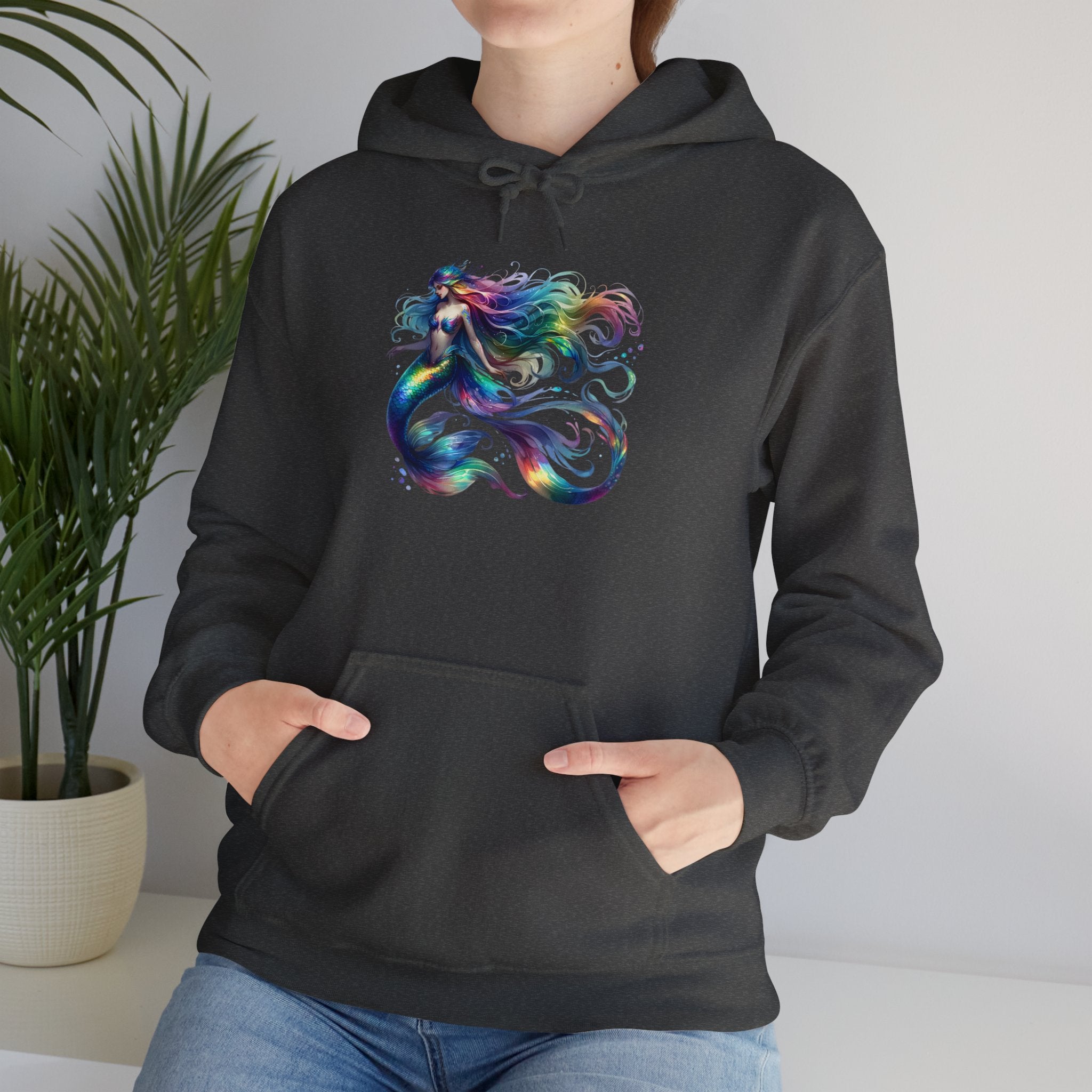 Rainbow Mermaid Hooded Sweatshirt Unisex Heavy Blend