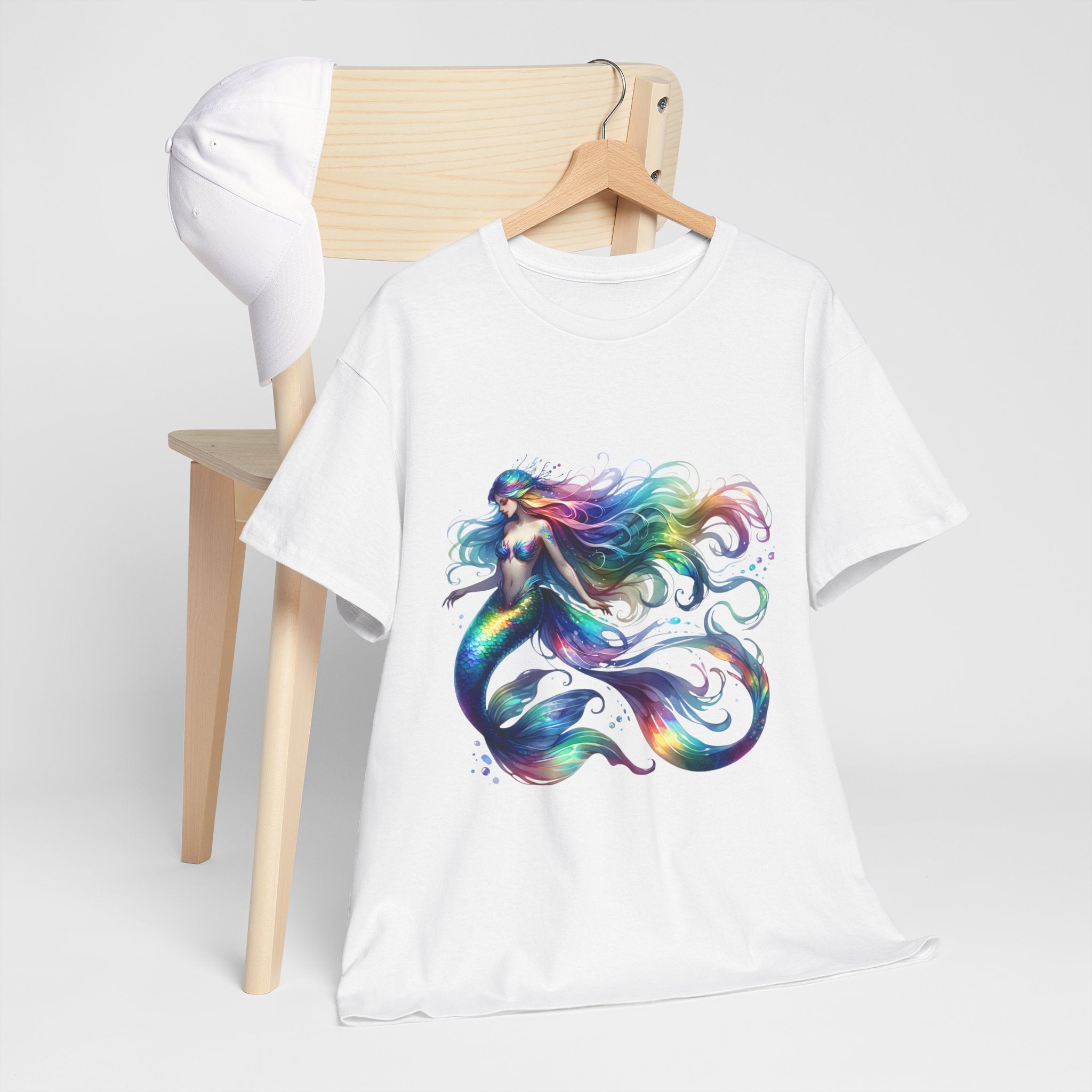 Rainbow Mermaid Heavy Cotton Tee shirt Unisex