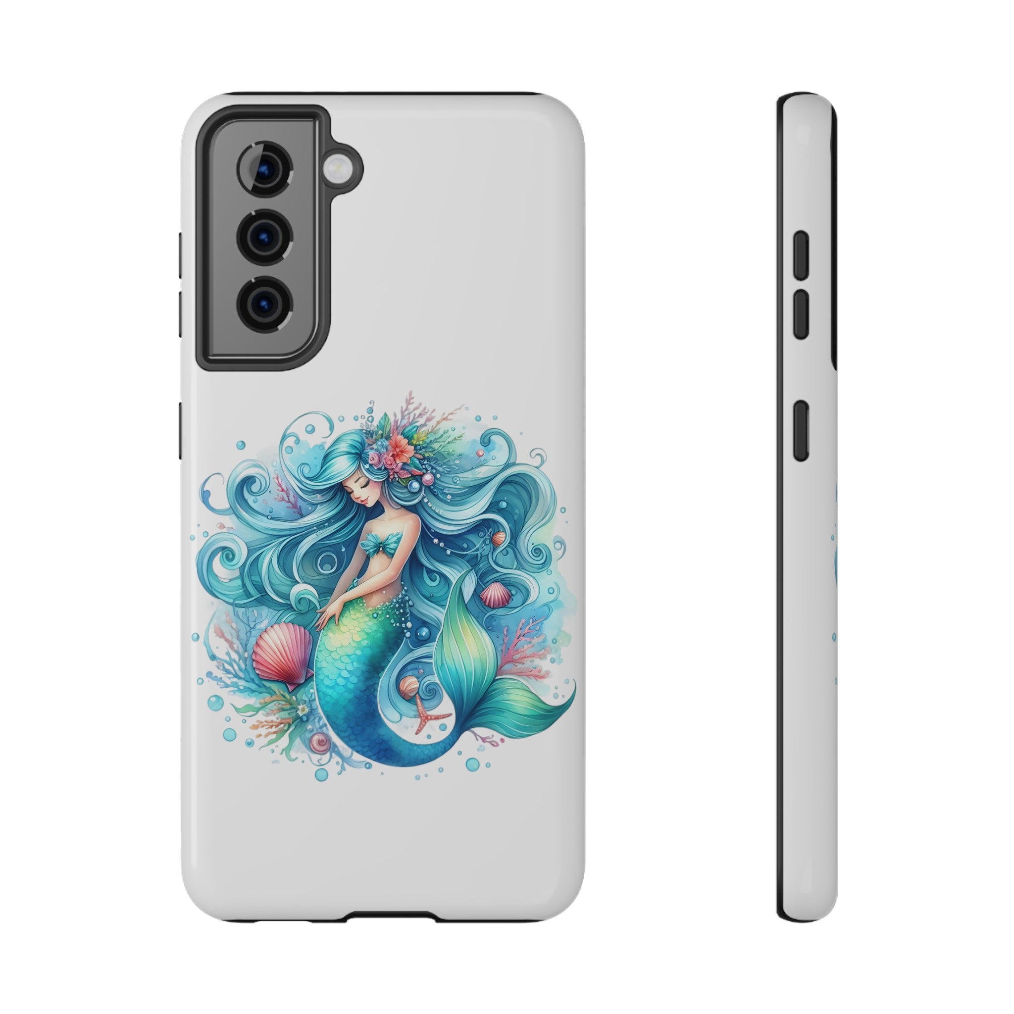 Dreamy Mermaid White Case for phone – Impact Resistant