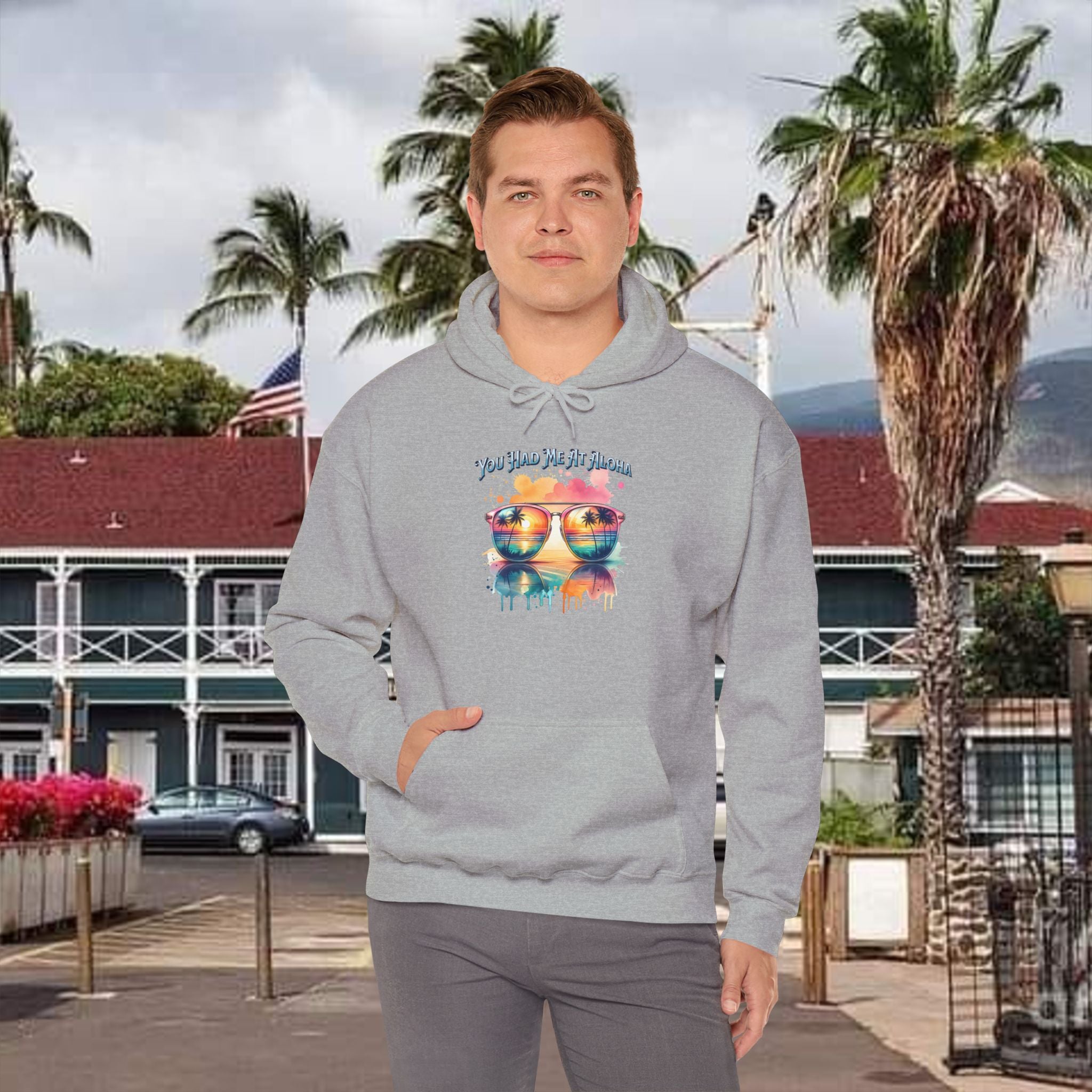 You Had Me At Aloha Hooded Sweatshirt Unisex Heavy Blend