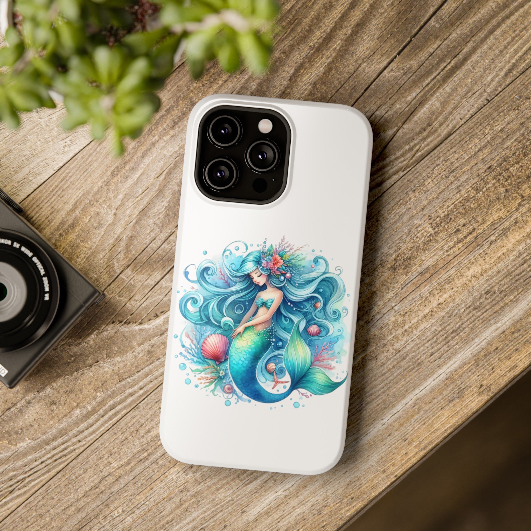 Dreamy Mermaid White Case for phone – Impact Resistant