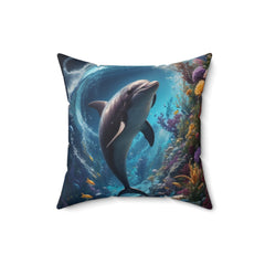 Ocean dolphin Spun Polyester Square Pillow