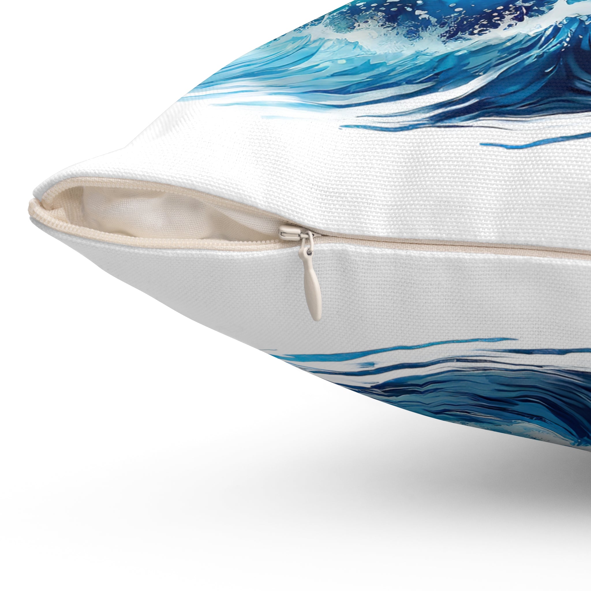 Rainbow dolphin Spun Polyester Square Pillow