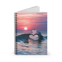 Heart Wave Sunset Notebook