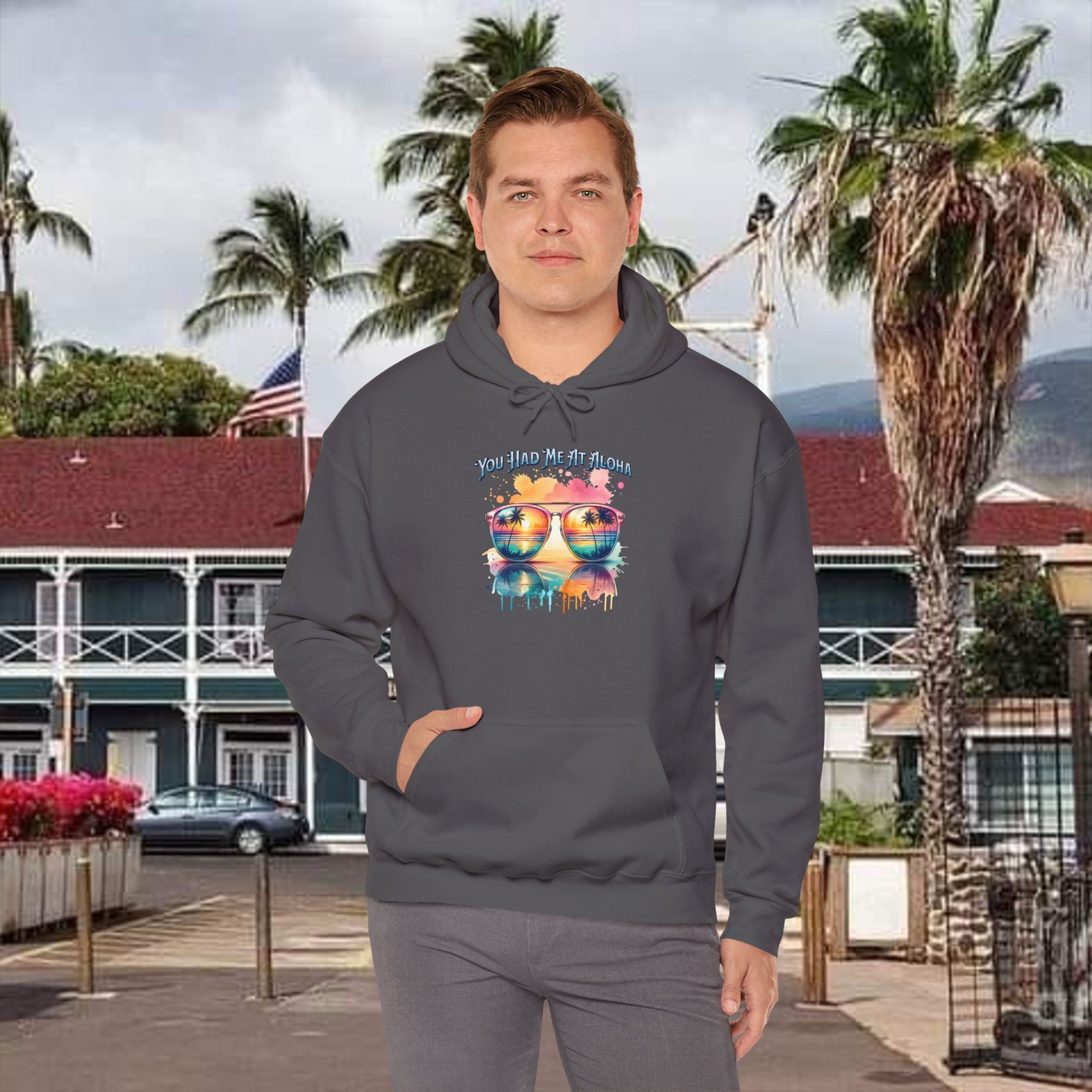 You Had Me At Aloha Hooded Sweatshirt Unisex Heavy Blend