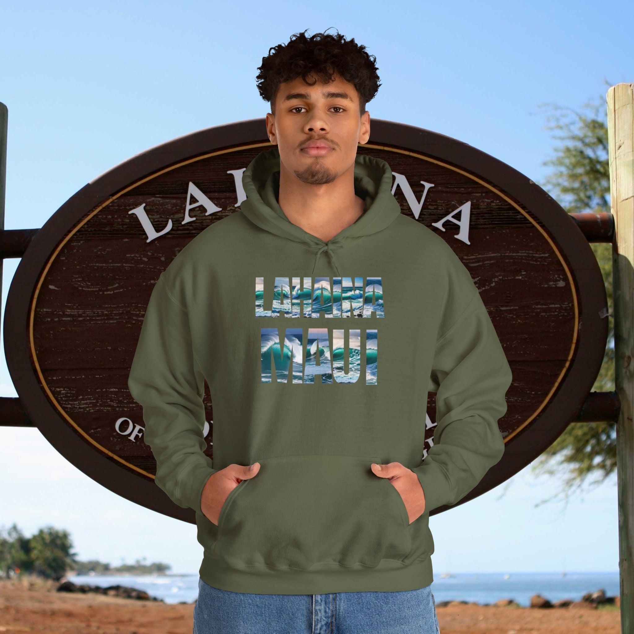 Lahaina Maui Hooded Sweatshirt Unisex Heavy Blend