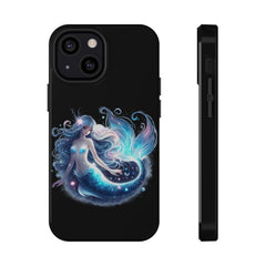 Sleepy Mermaid Black Phone Case – Matte or Glossy Finish