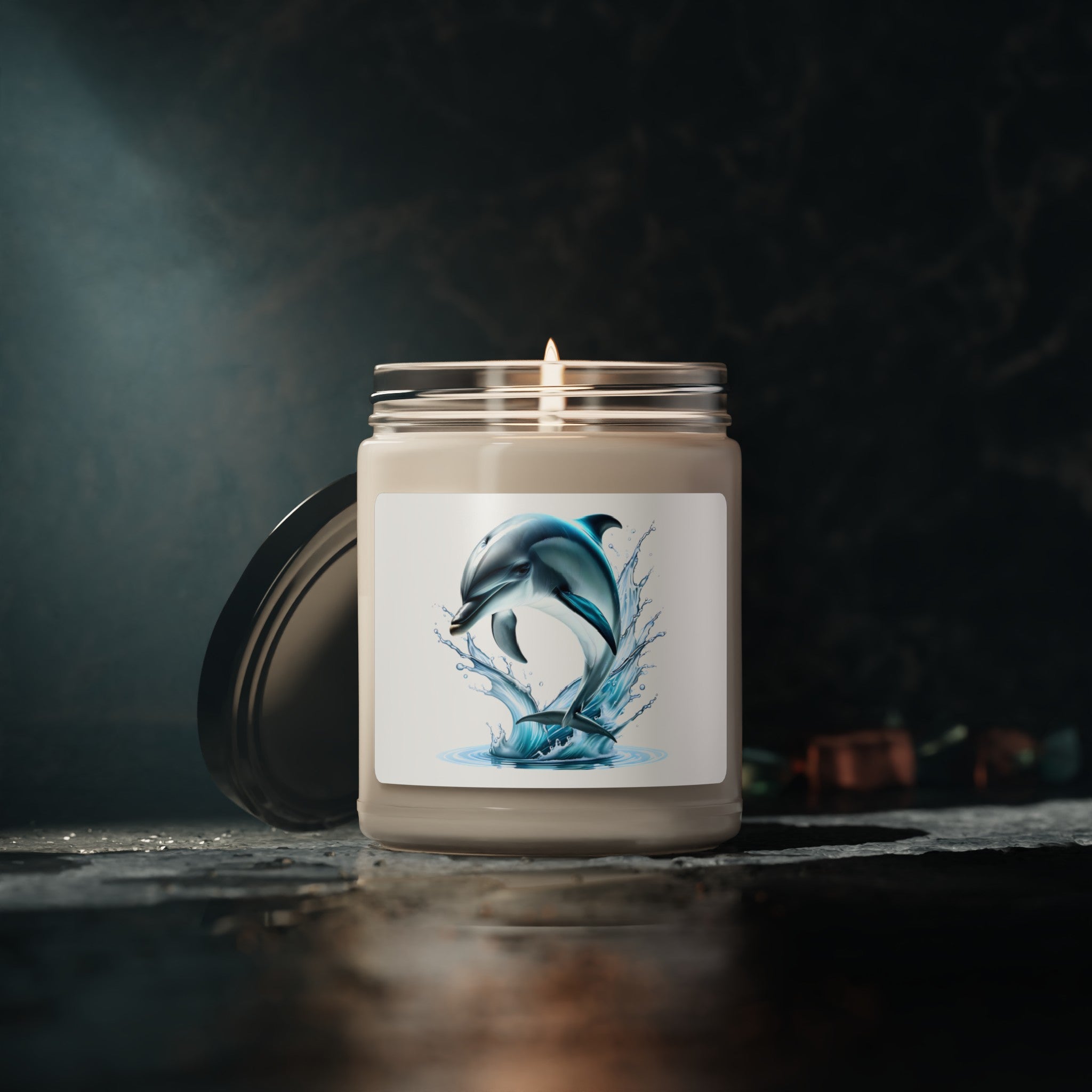 Blue dolphin Scented Soy Candle, 9oz