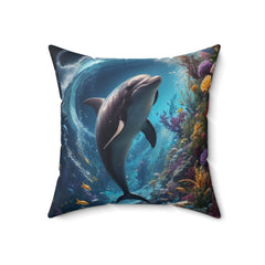 Ocean dolphin Spun Polyester Square Pillow