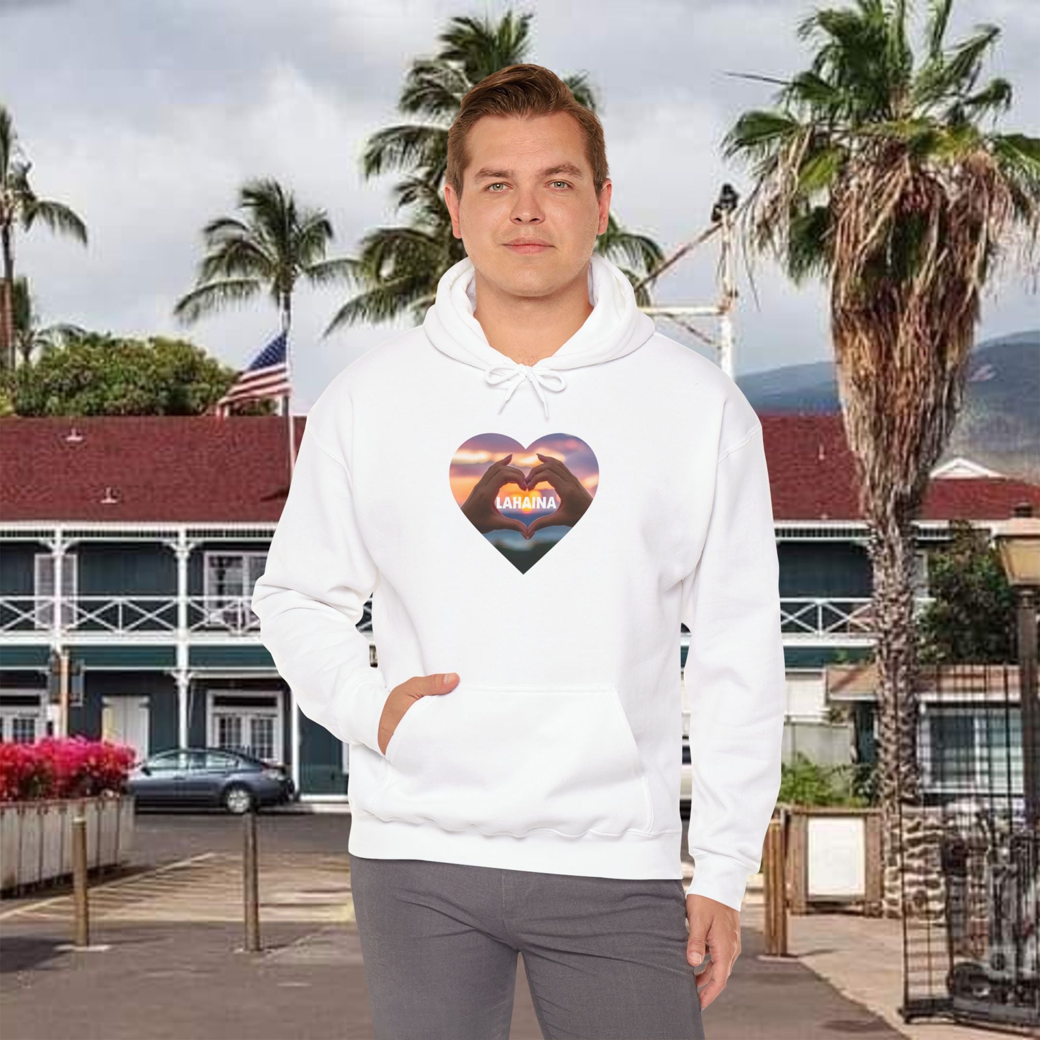 Lahaina beach Hooded Sweatshirt Unisex Heavy Blend