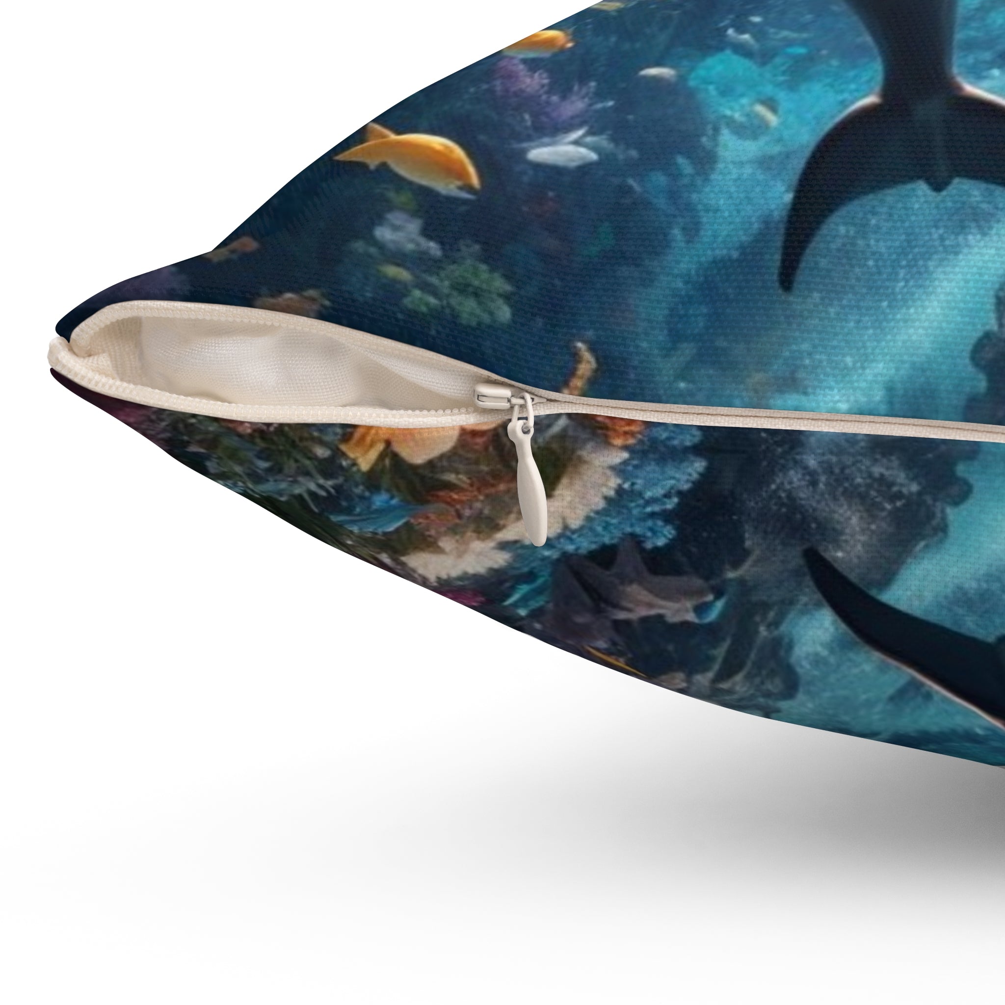 Ocean dolphin Spun Polyester Square Pillow