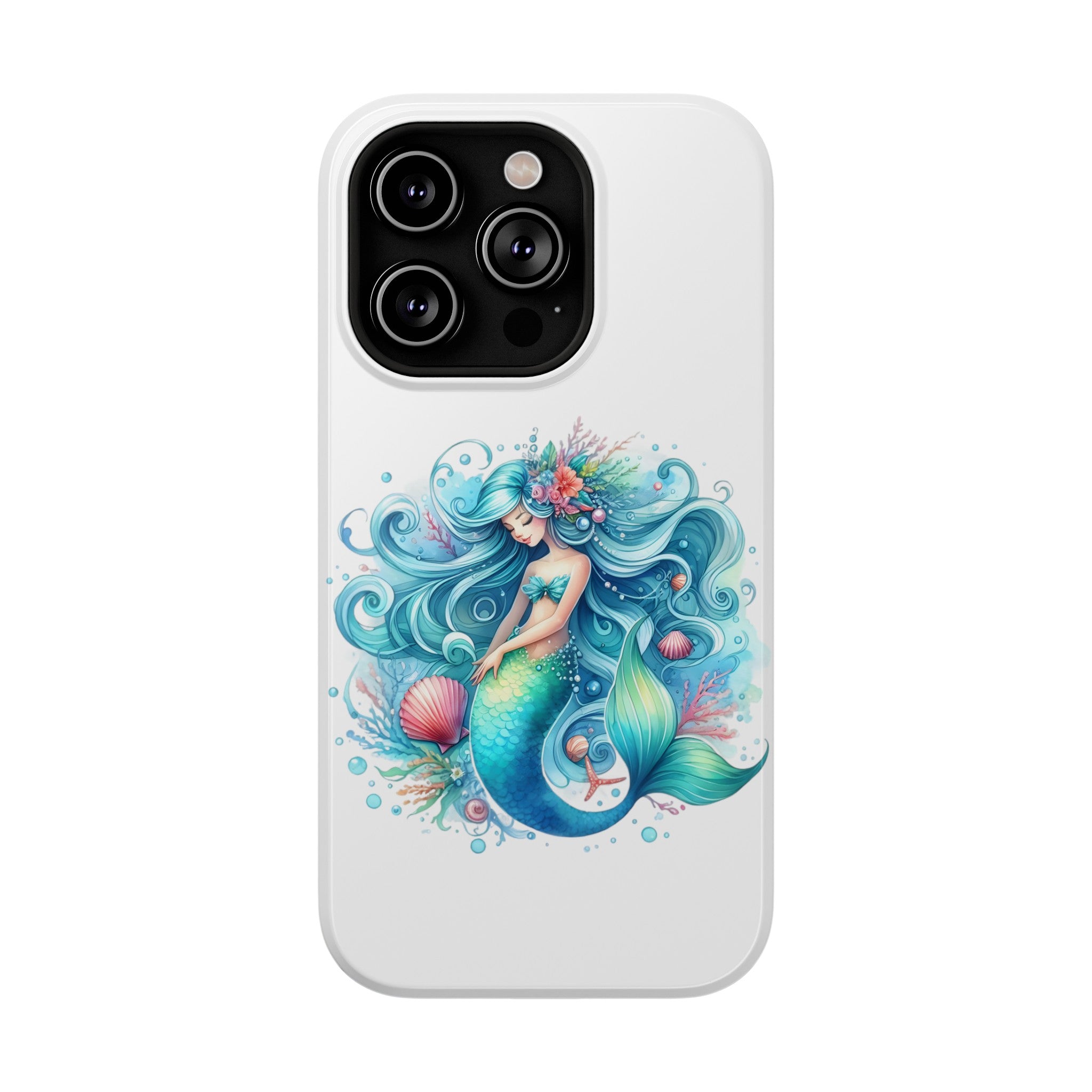 Dreamy Mermaid White Case for phone – Impact Resistant
