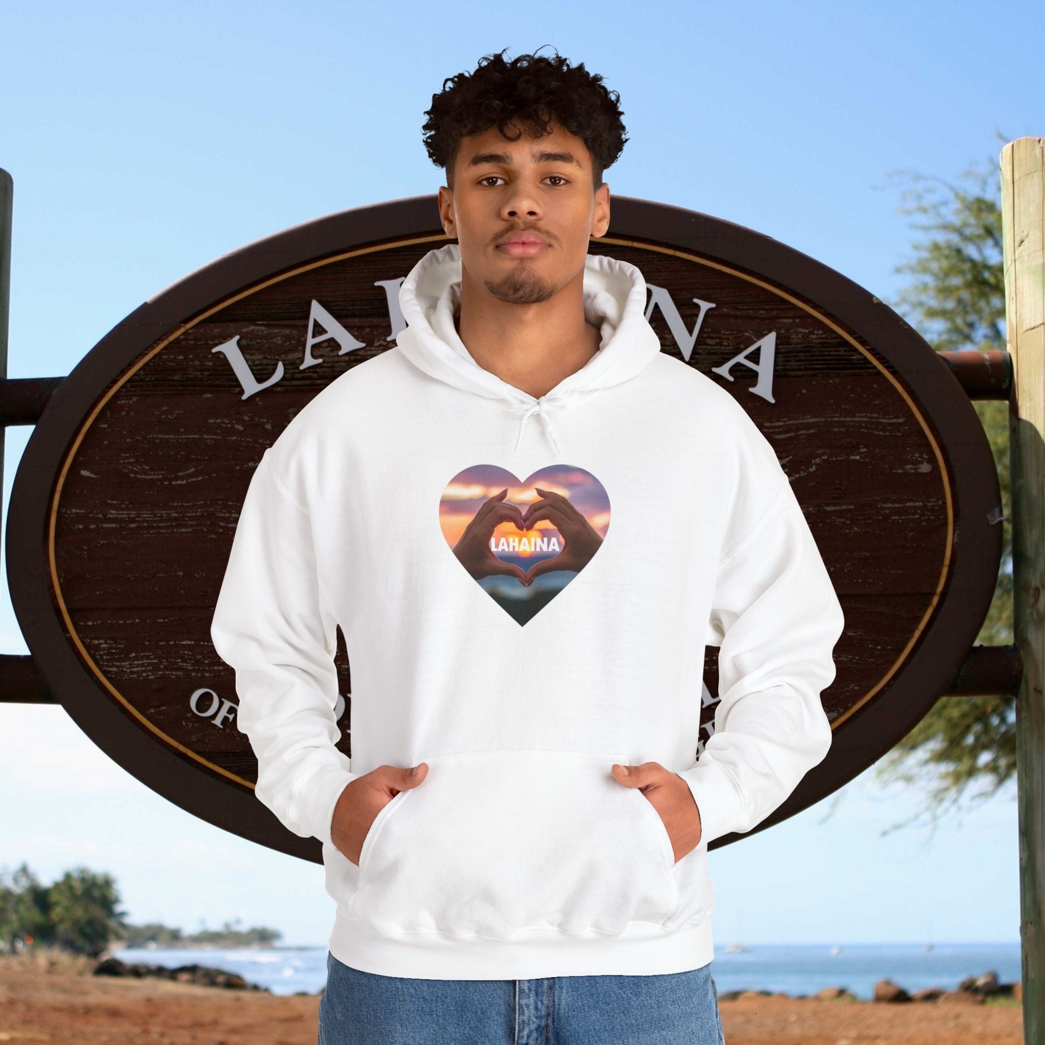 Lahaina beach Hooded Sweatshirt Unisex Heavy Blend