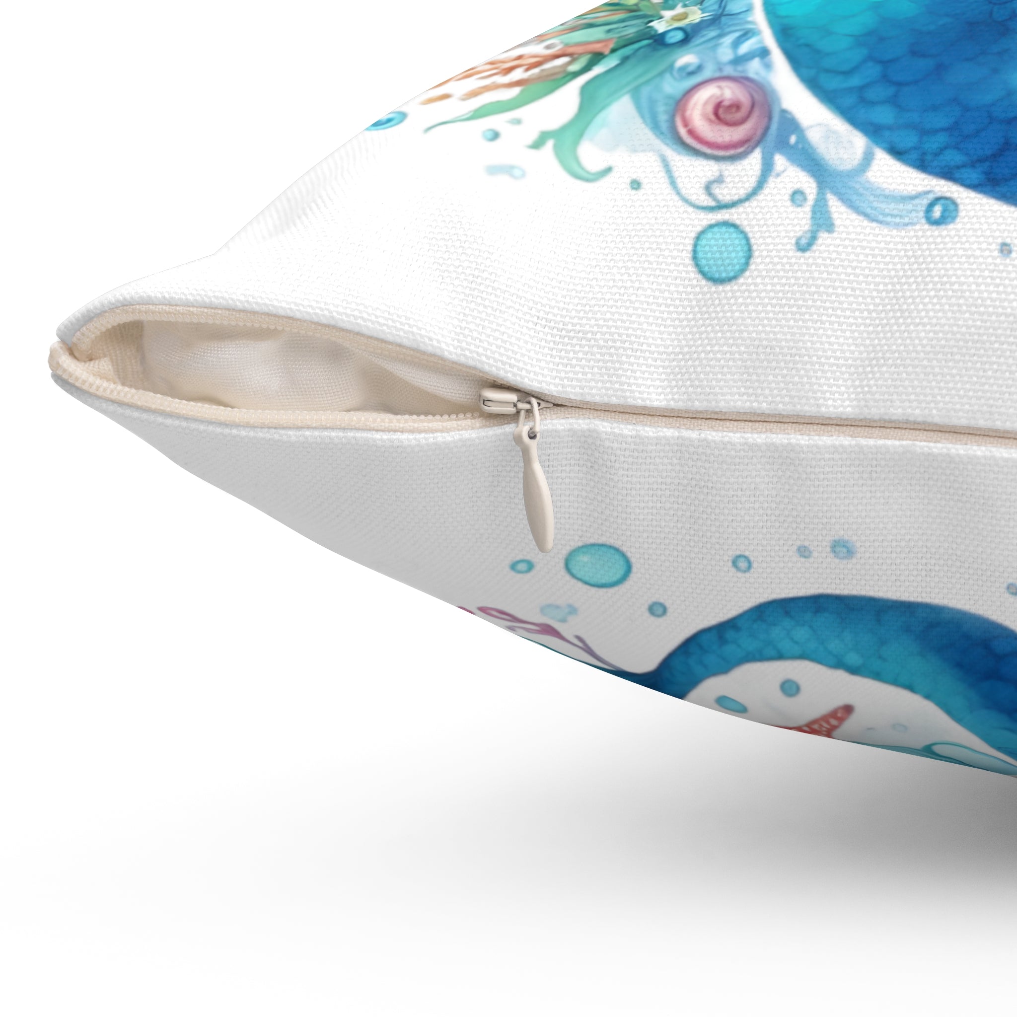 Sleepy mermaid Spun Polyester Square Pillow