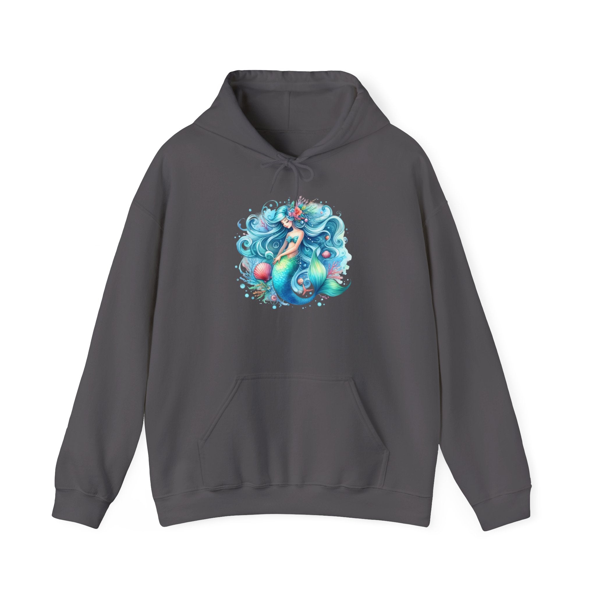 Blue Sleepy Mermaid Hooded Sweatshirt Unisex Heavy Blend