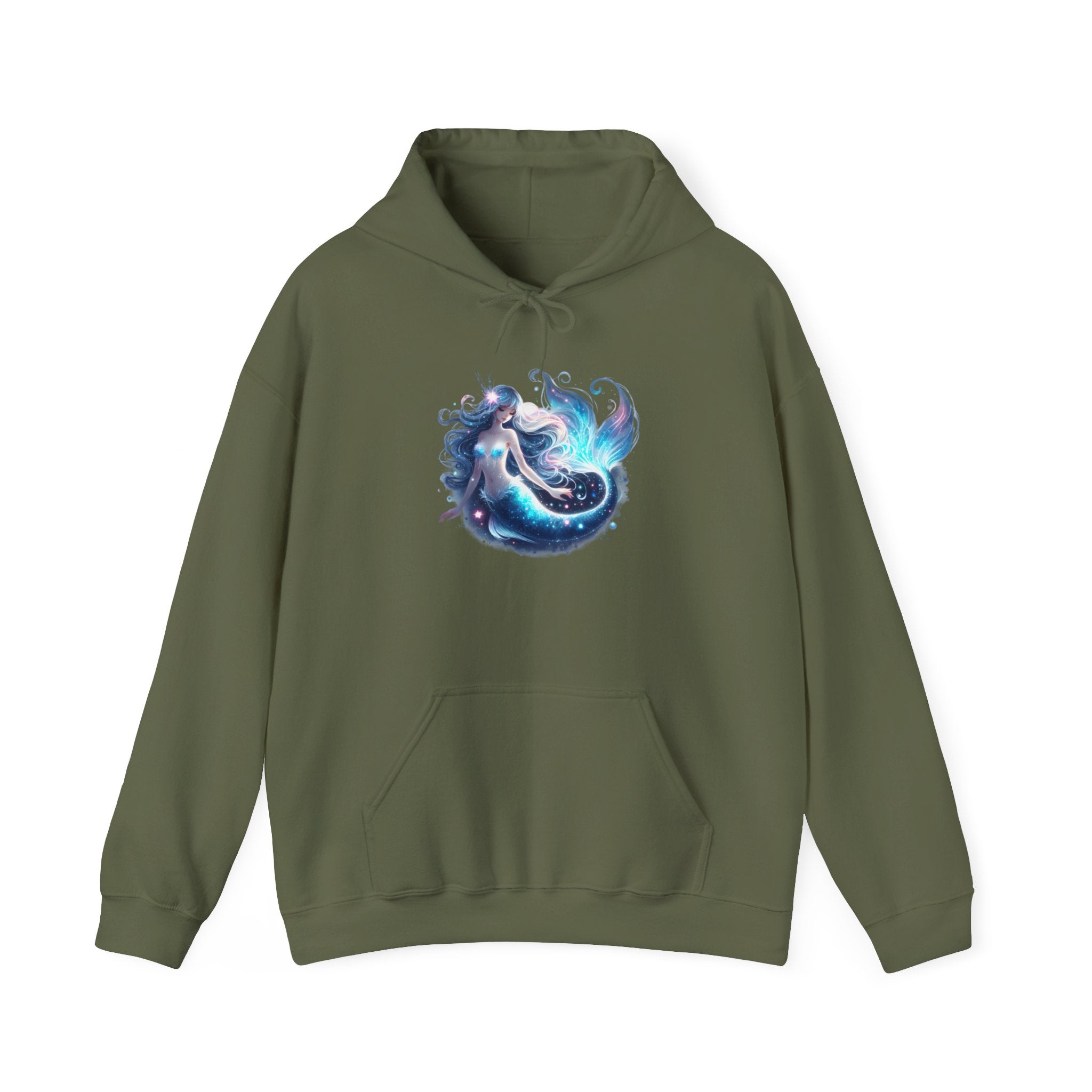 Blue Mermaid Hooded Sweatshirt Unisex Heavy Blend