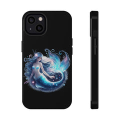 Sleepy Mermaid Black Phone Case – Matte or Glossy Finish