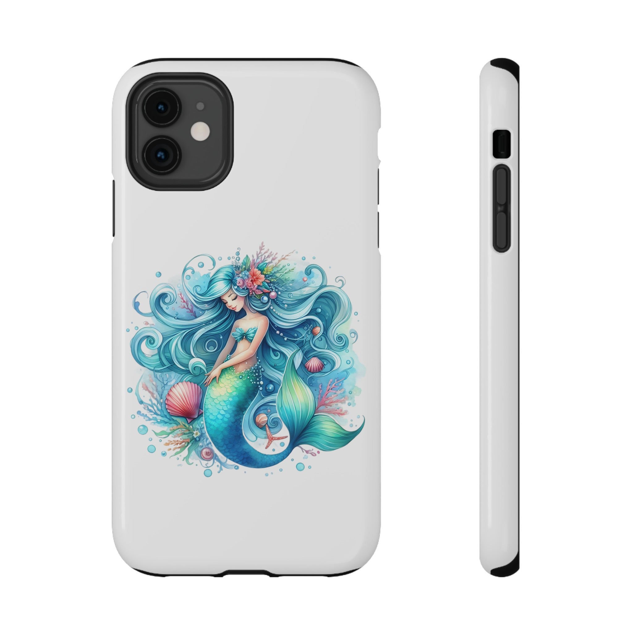 Dreamy Mermaid White Case for phone – Impact Resistant