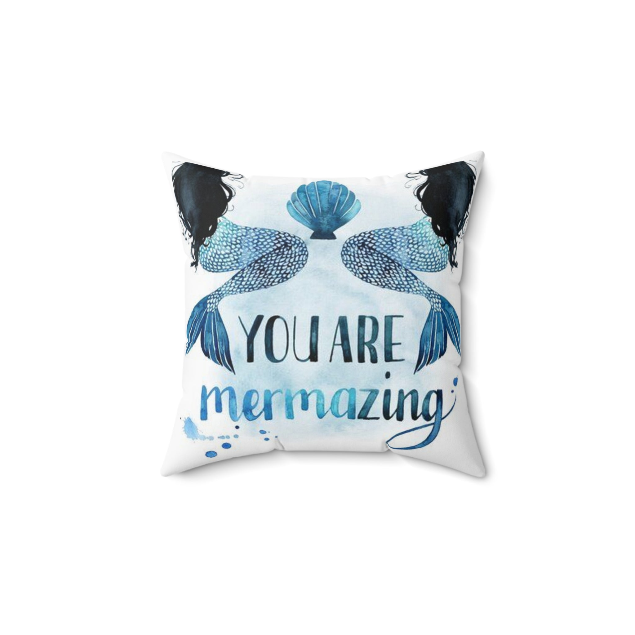 2 mermaid Spun Polyester Square Pillow