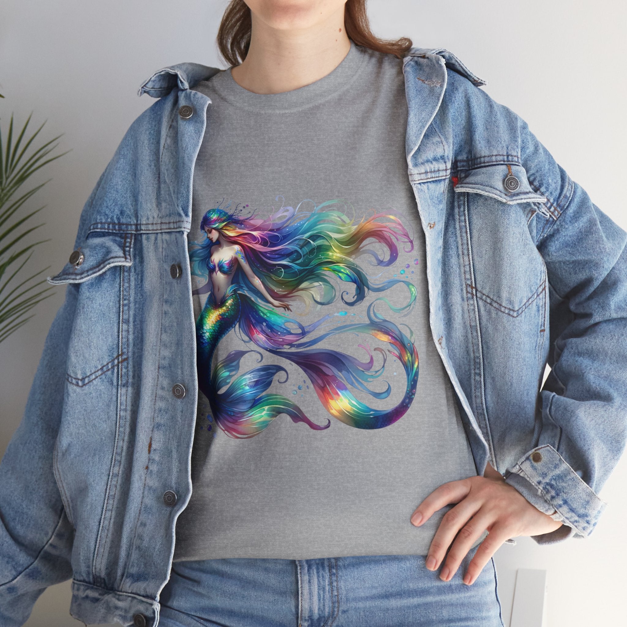 Rainbow Mermaid Heavy Cotton Tee shirt Unisex