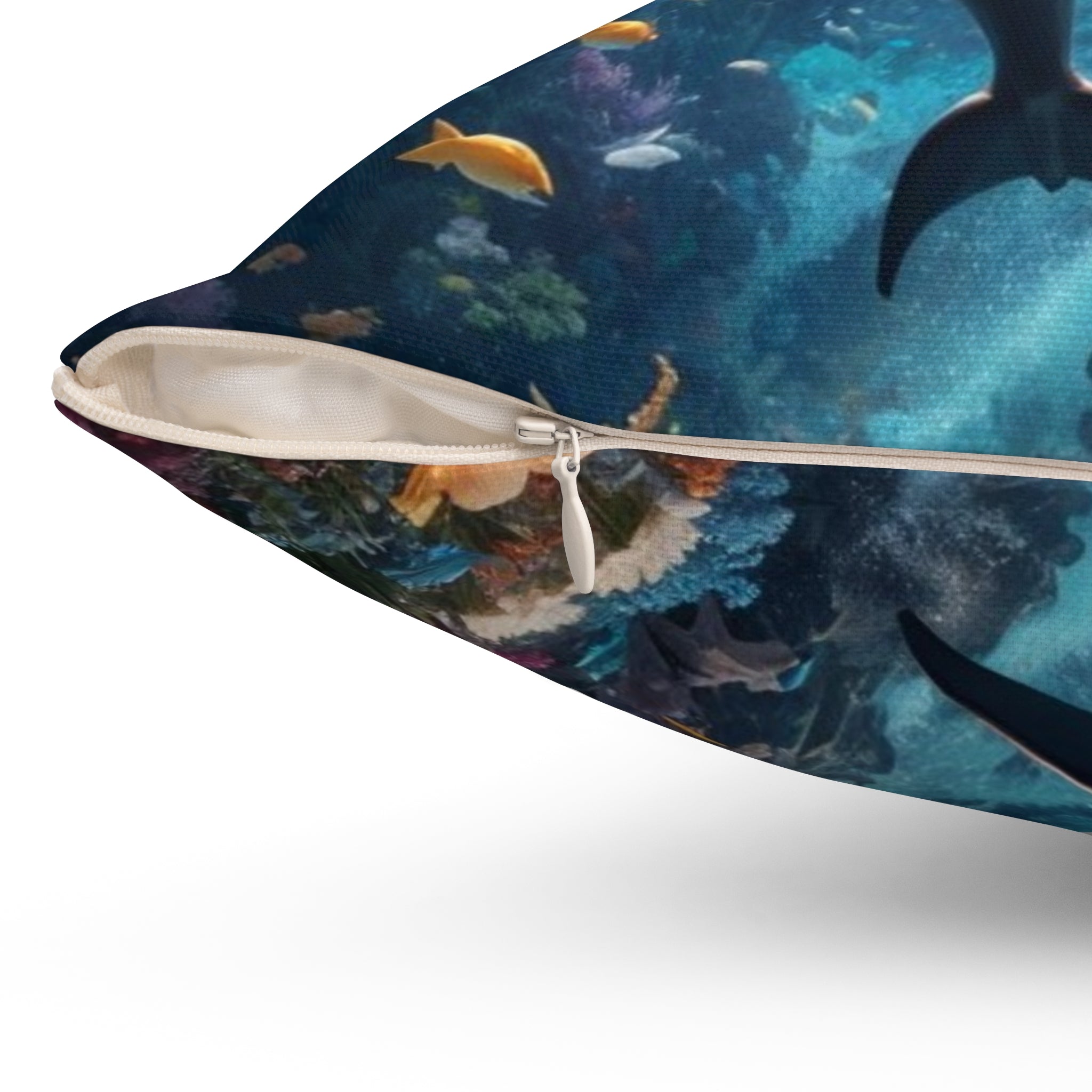 Ocean dolphin Spun Polyester Square Pillow