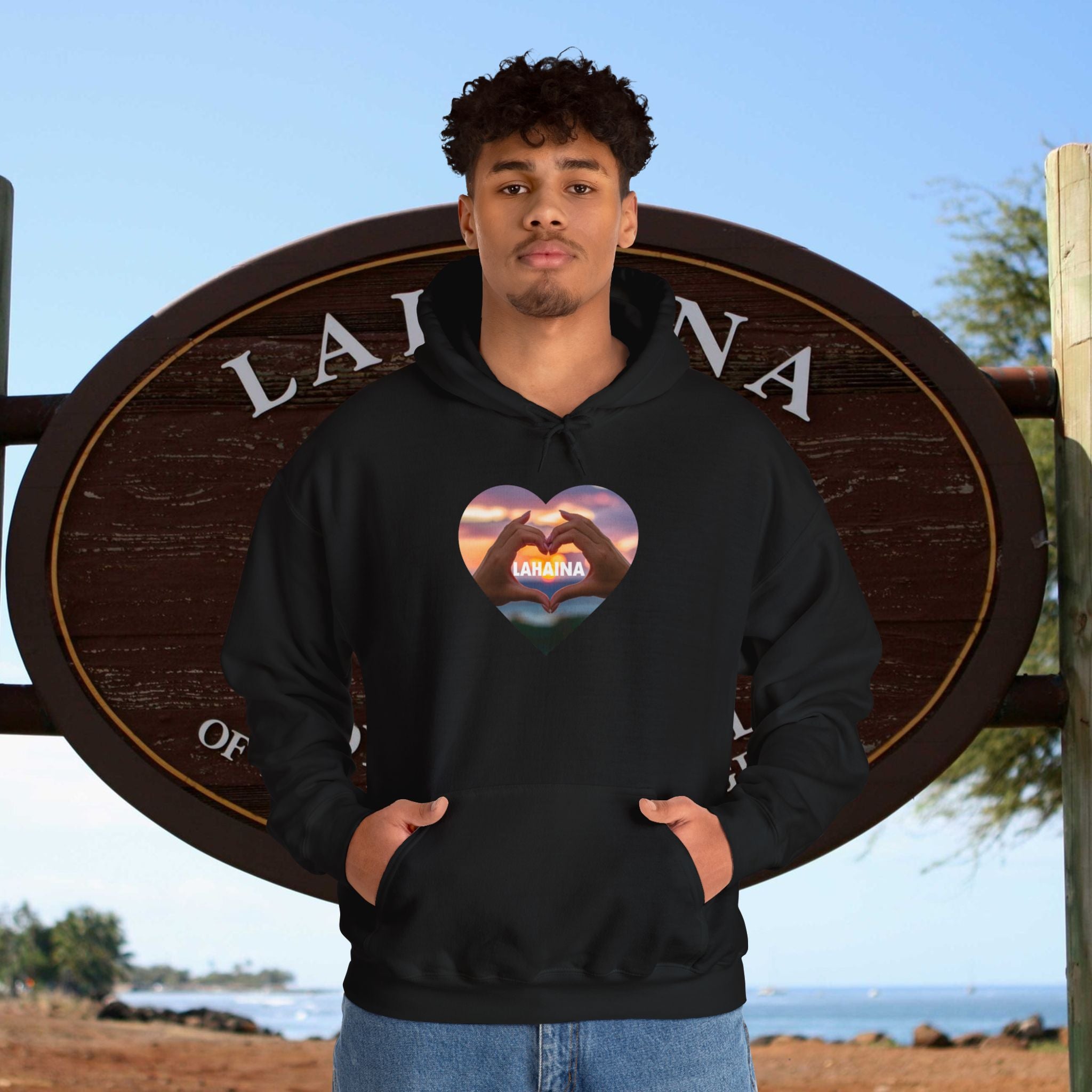 Lahaina beach Hooded Sweatshirt Unisex Heavy Blend