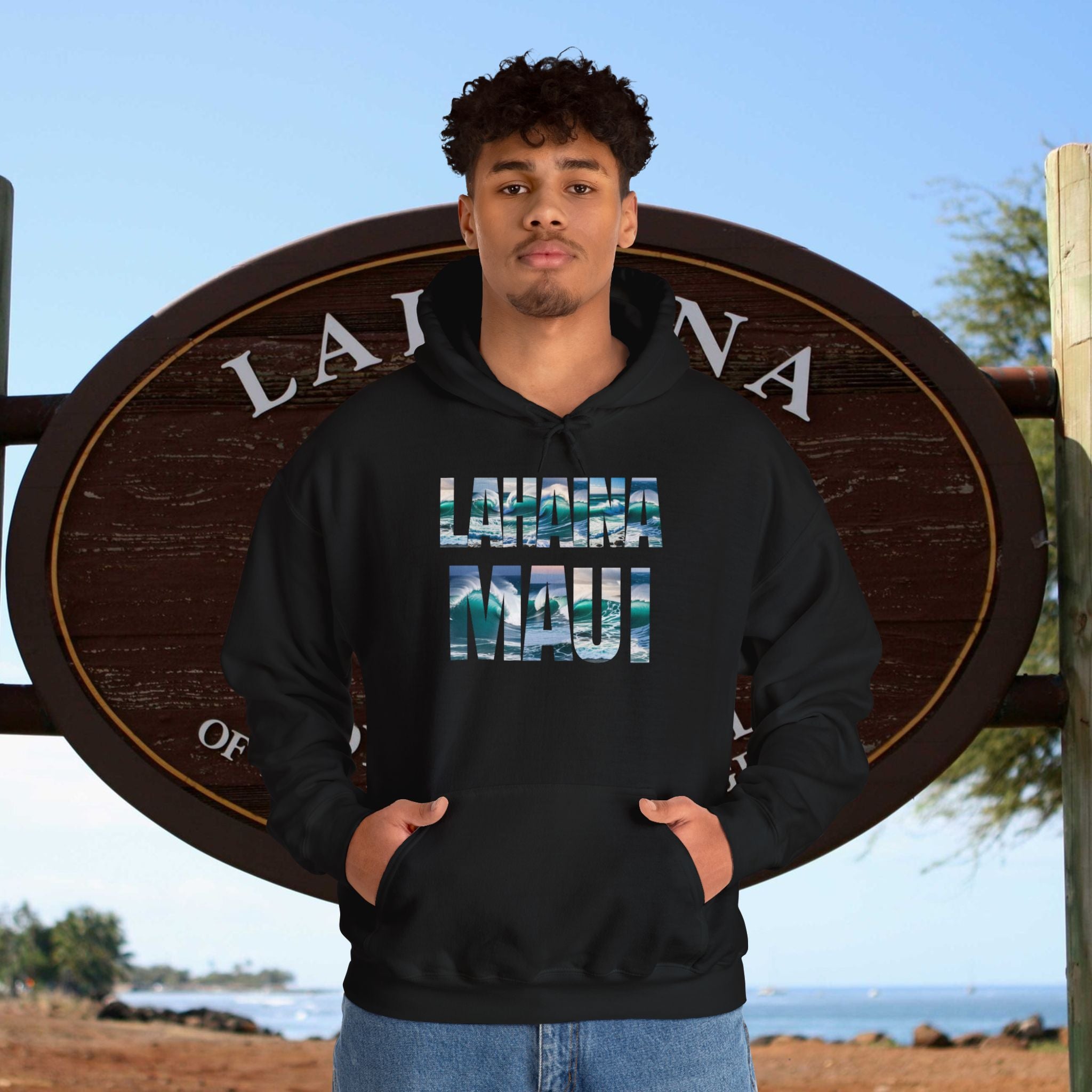 Lahaina Maui Hooded Sweatshirt Unisex Heavy Blend