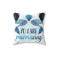 2 mermaid Spun Polyester Square Pillow