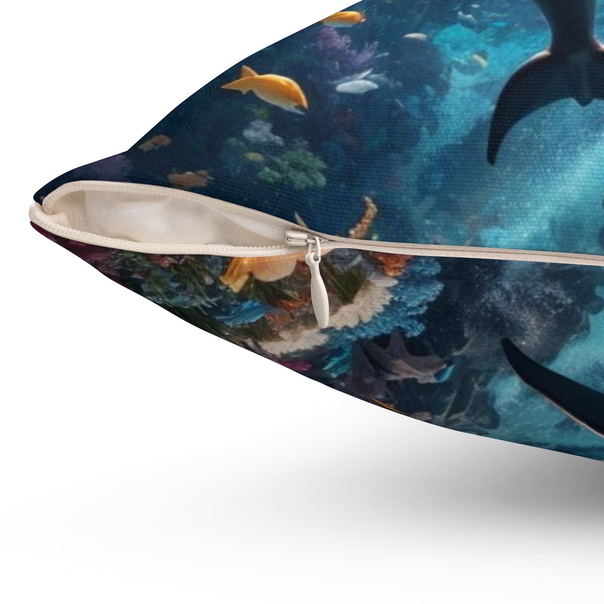 Ocean dolphin Spun Polyester Square Pillow