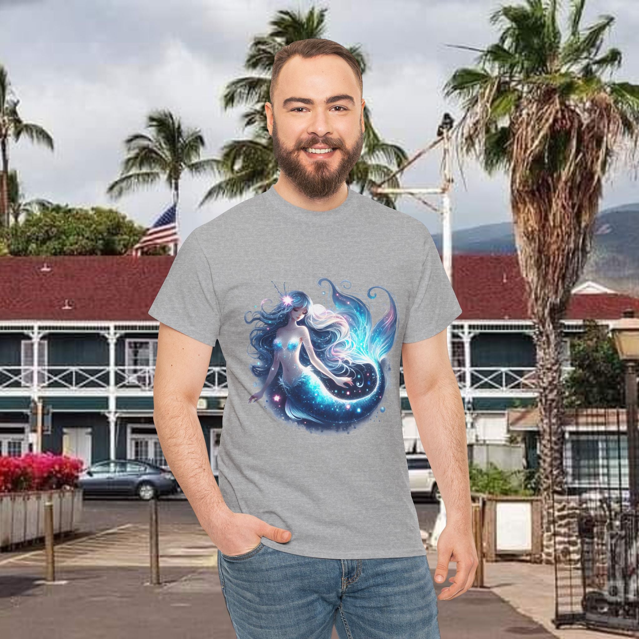 Blue Mermaid Heavy Cotton Tee shirt Unisex