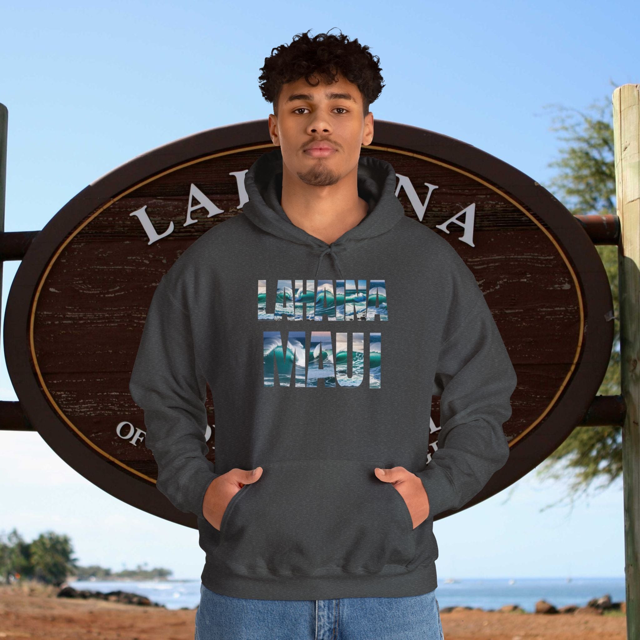 Lahaina Maui Hooded Sweatshirt Unisex Heavy Blend