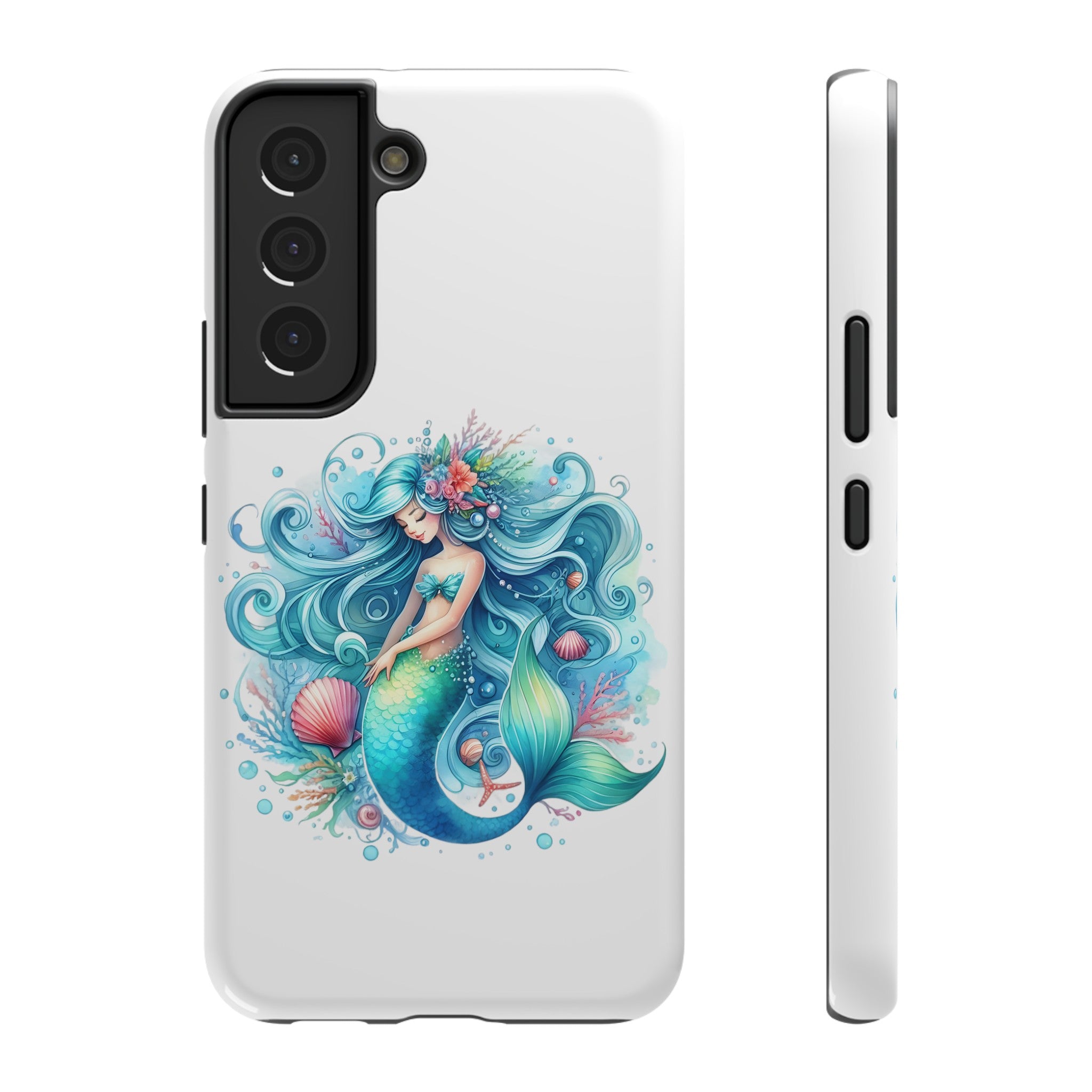 Dreamy Mermaid White Case for phone – Impact Resistant