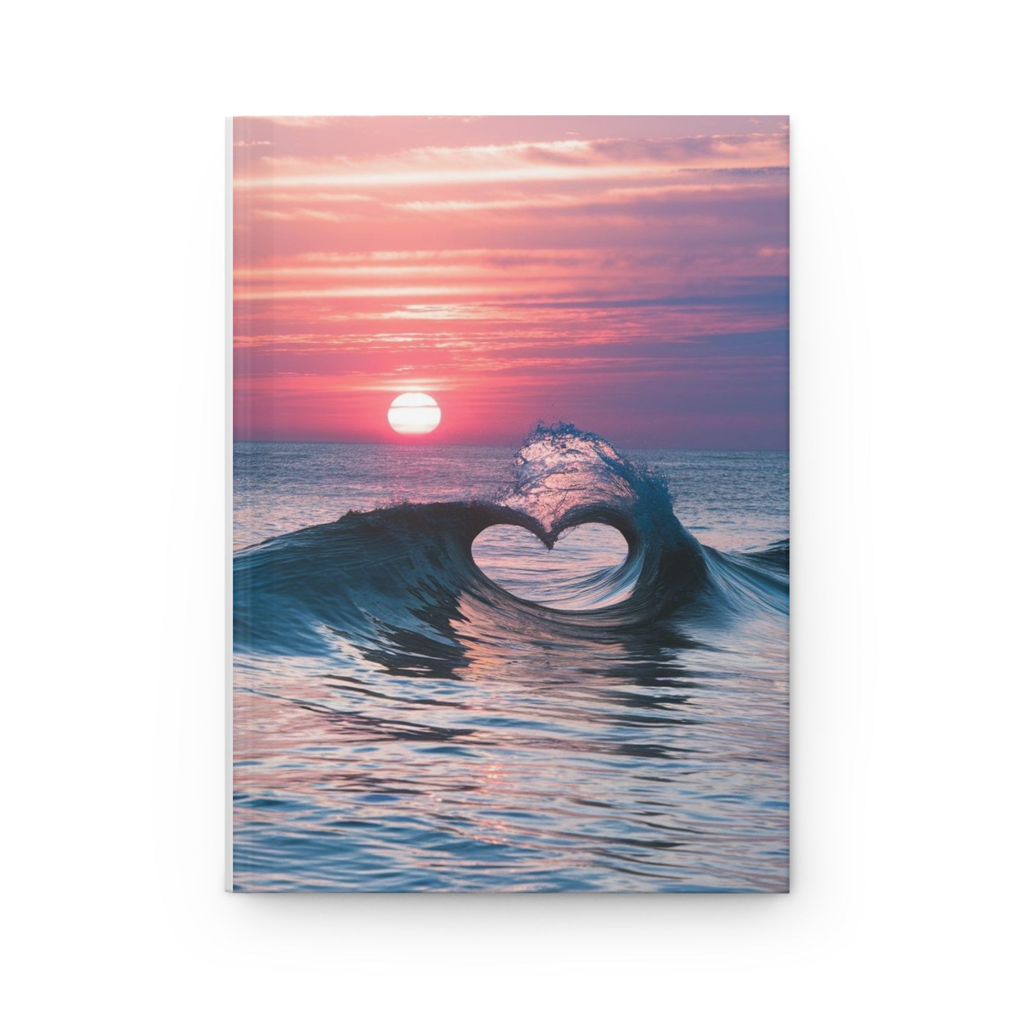 Heart Wave Sunset Hardcover Journal